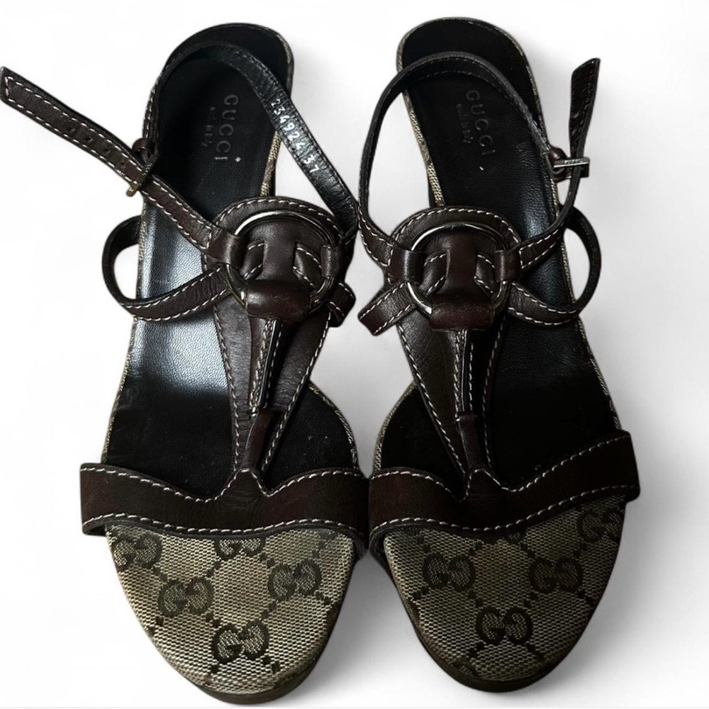Gucci Brown Sandals with Iconic GG Monogram size 37